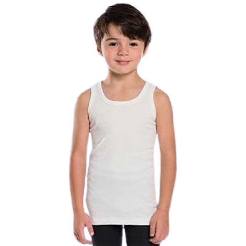 شباح داخلي قطني للأطفال لون أبيض