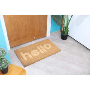 [19496001] دعسة مدخل بيت DOOR MATS Hello NATURAL 45X75 CM