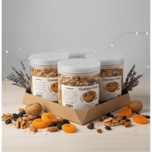 4 علب جرانولا فريش – شوفان كامل مع مكسرات وفواكه مجففة وبذور مع عسل، وجبة صحية مشبعة تمنح طاقة متواصلة، وبديل صحي لأطفال المدارس.