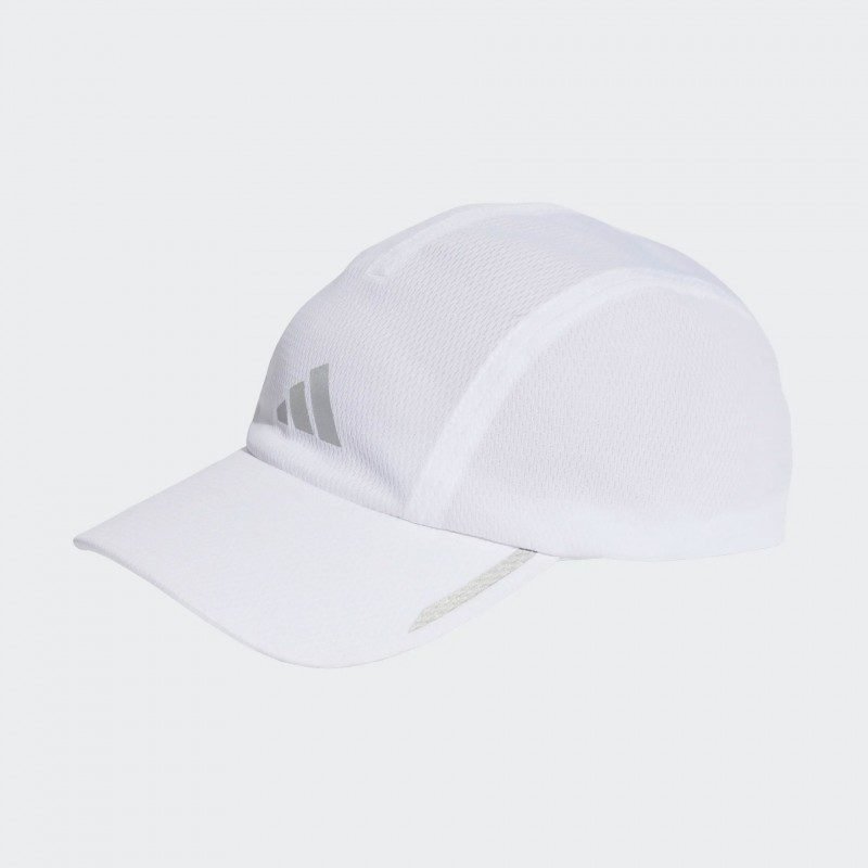 adidas Unisex Running AEROREADY Four-Panel Mesh Cap  - طاقية اديداس رانينغ ايروريدي فور بانيل للجنسين لون أبيض
