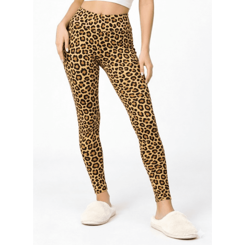 بنطلون مخمل ناعم ستاتي مخطط لون جلد النمر