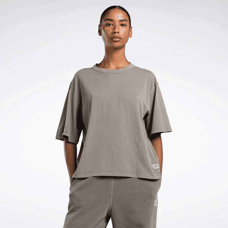 Reebok Women's Classics Natural Dye Boxy Tee- Beige