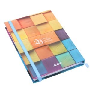 أجندة 2026 من أديب بتصميم مربعات ملونة مقاس 12*17 سم