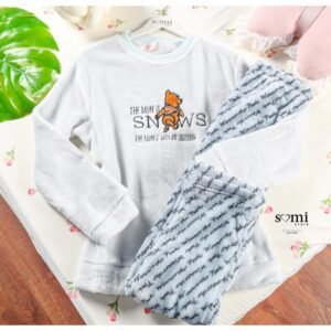 بجامة قطعتين بتصميم عصري للنساء لون سكني