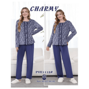 بجامة مخمل من CHARMY للنساء لون ازرق