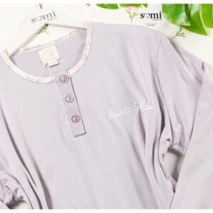 بجامة نسائية قطعتين لون نهدي