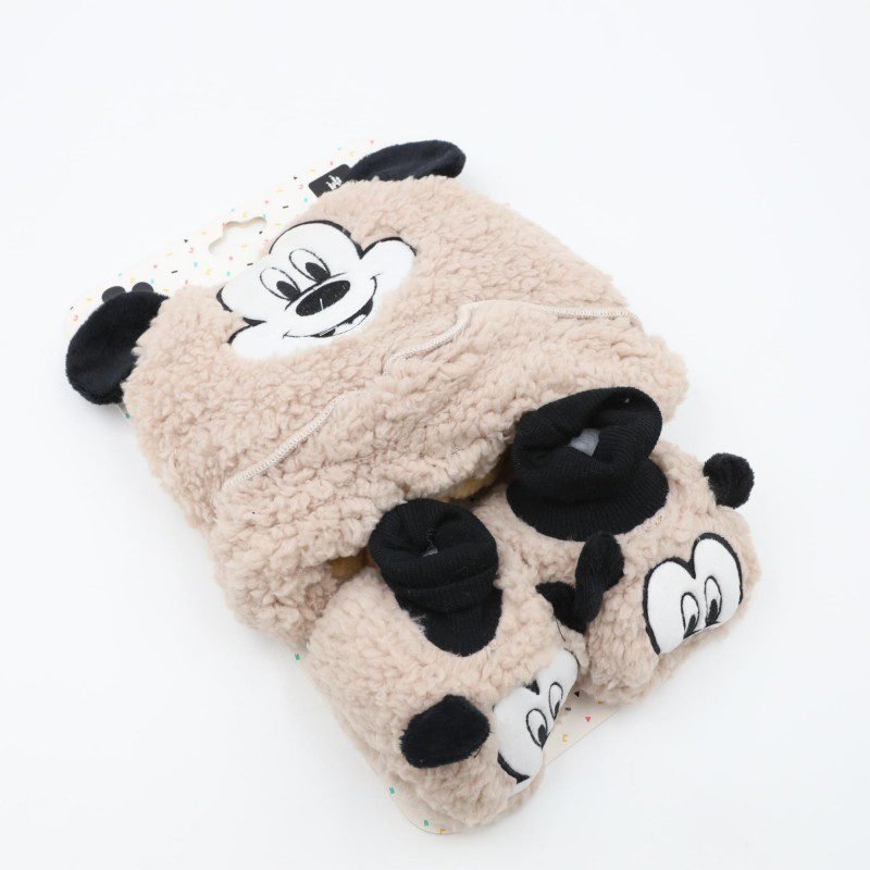 بكج طاقية +الشين - عمر من 6- 24 شهر MICKEY MOUSE لون سكني