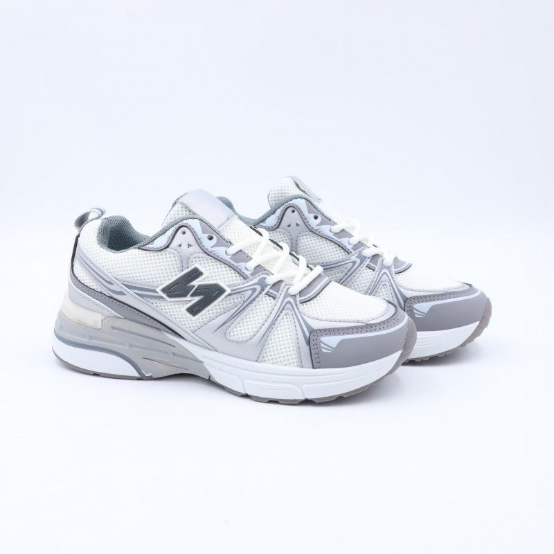 بوت رياضي ستاتي لون أبيض ورمادي