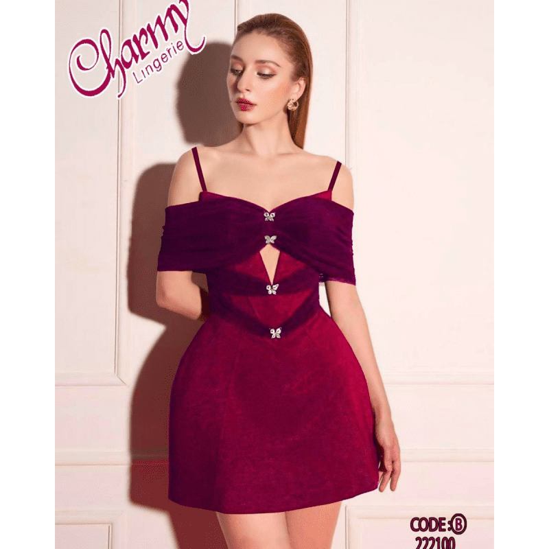 بيبي دول مخمل ستاتي لون خمري