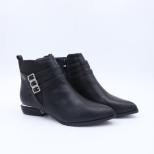 جزمة ساق متوسط الطول للنساء لون أسود