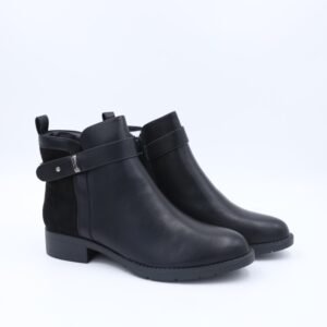 جزمة ساق متوسط الطول للنساء لون أسود