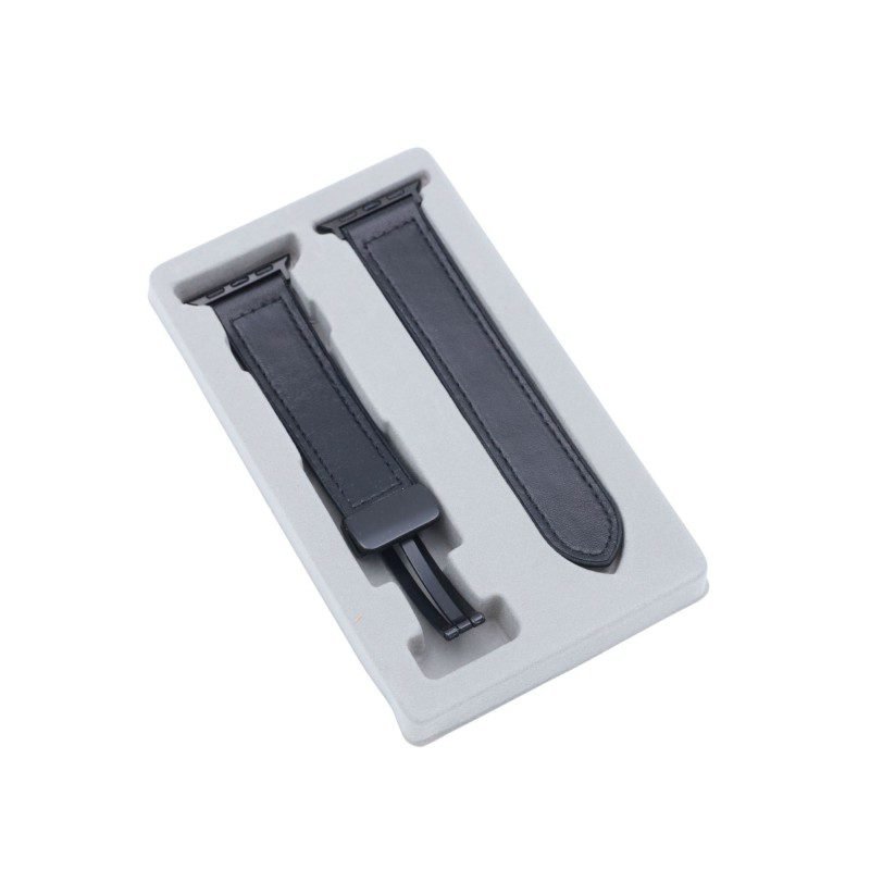 حزام جلد خاص لساعة ابل 42 مم لون اسود