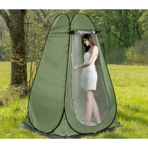 خيمة رحلات مع مرحاض لون زيتي