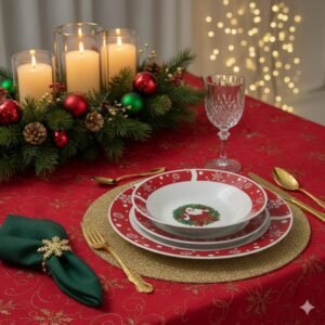 طقم صحون عيد الميلاد 18 قطعة