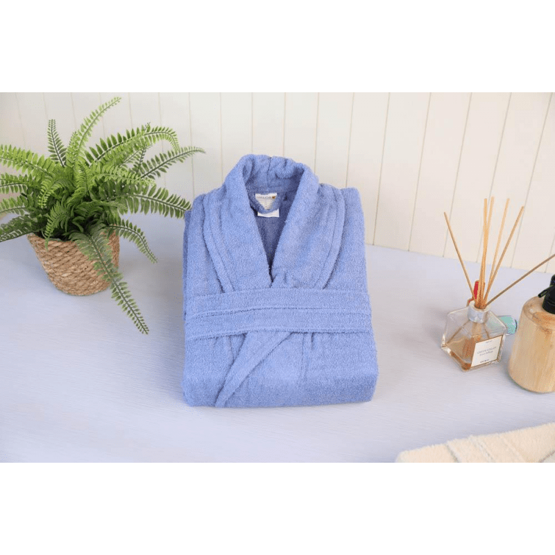 روب حمام قطن 100% VALOR SİLVER BLUE ONE SIZE