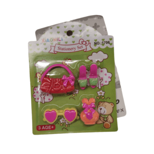 طقم ممحاة 4 قطع بأشكال حقايب باربي