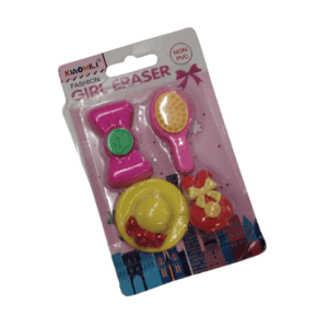 طقم ممحاة للأطفال 4 قطع بأشكال أدوات تجميل