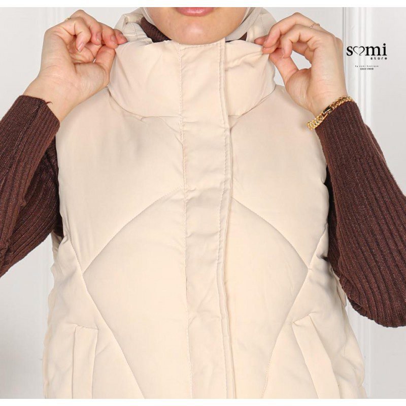 فست قصير للنساء لون بيج