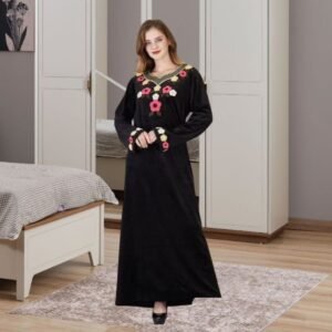 دشداشة مخمل ستاتي لون أسود