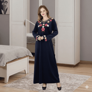 دشداشة مخمل ستاتي لون ازرق