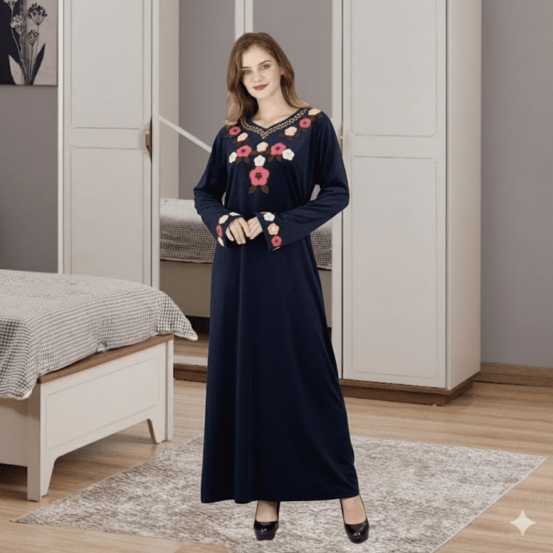 دشداشة مخمل ستاتي لون ازرق