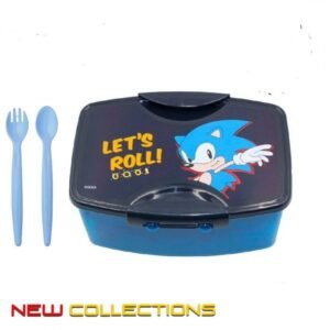 لانش بوكس سونيك طبقتين مع شوكة ومعلقة