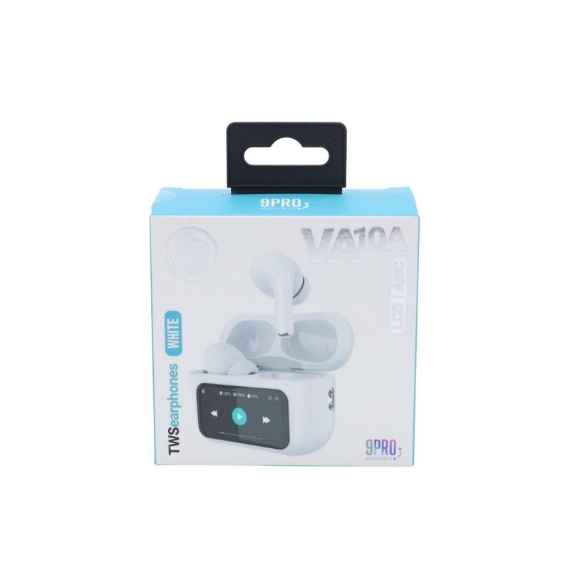 9Pro TWS Earphones -White-ايربودز مع شاشة لمس ع علبة الشحن