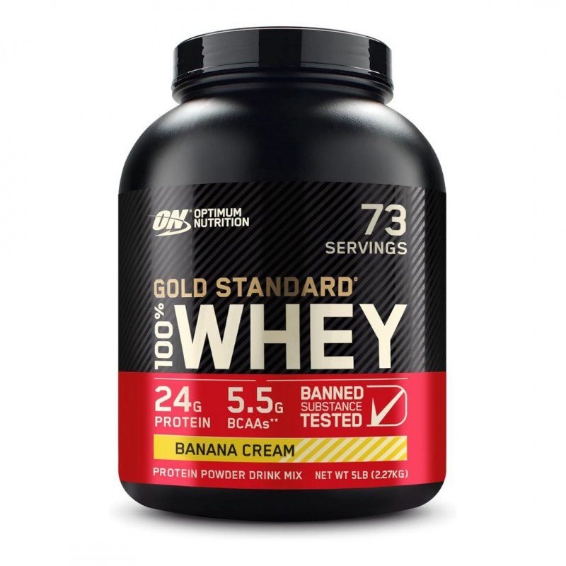 Optimum Nutrition Gold Standard 100% Whey Protein Powder Banana Cream 5 LB ( 2.27kg )