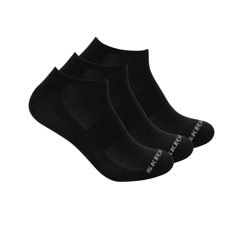 Skechers Mens' NO SHOW (41-46) 3 Pairs Socks - Black