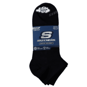 Skechers Mens' Non Terry Low Trio (3 Pair) Socks (41-46)-Black