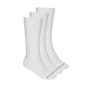Skechers Unisex' Crew Arch Support (3 Pair) Socks (36-41)-White