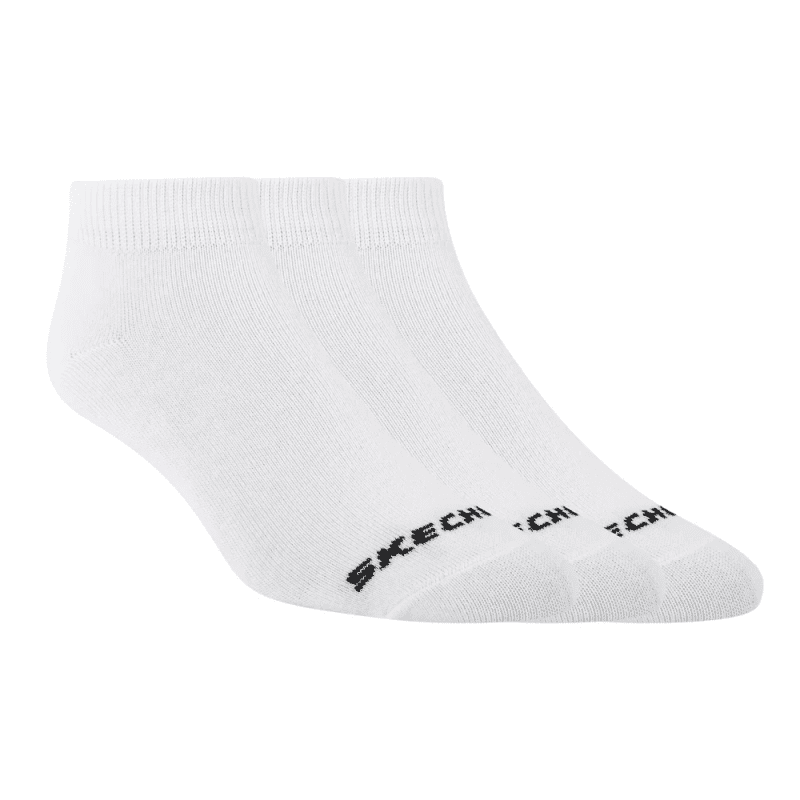 Skechers Womens' Non Terry Crew (3 Pair) Socks (36-41)-White