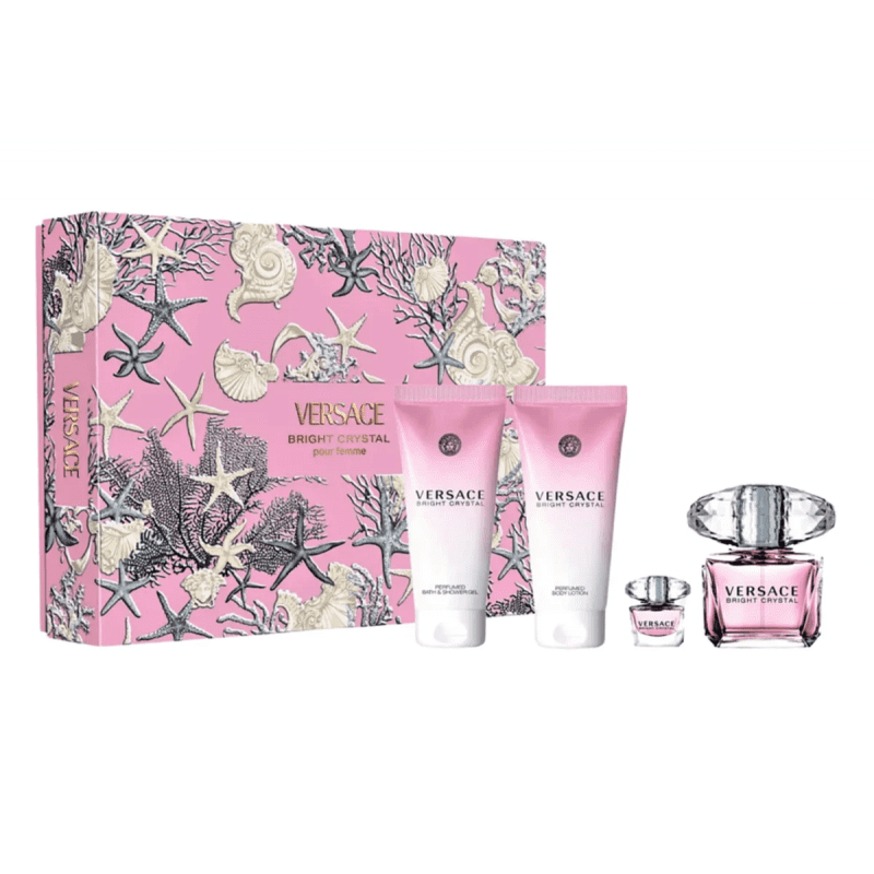 Versace Bright Crystal Eau De Toilette Coral Gift Set For Womens