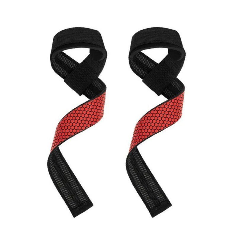 احزمة رفع مبطنة مع مقابض جل لرفع الاثقال (زوج واحد) لون أسود