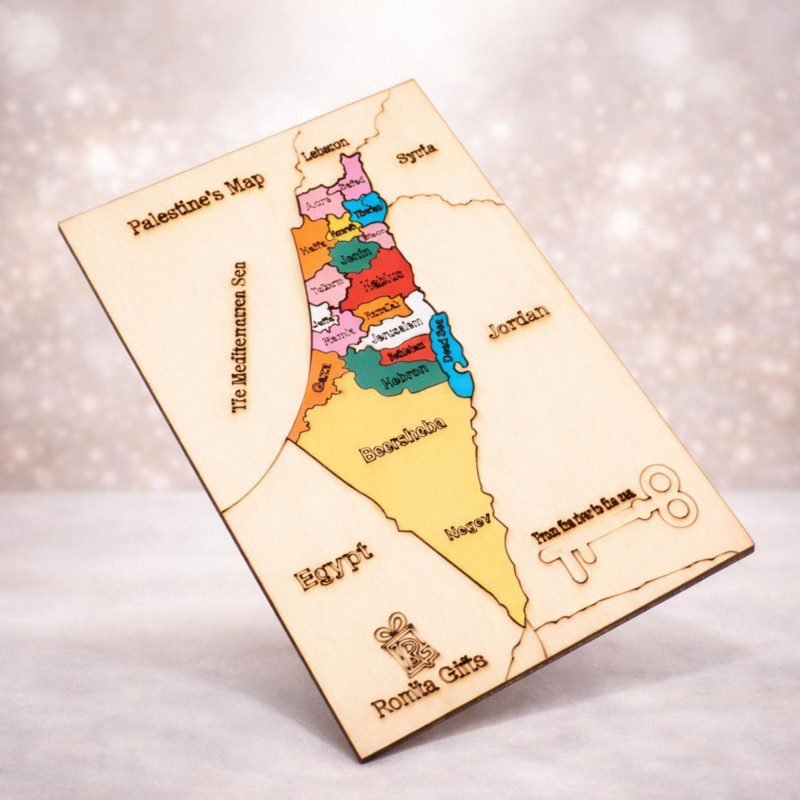 العاب تعليميه بزل خشب خارطه فلسطين انجليزي حجم 20*30 سم