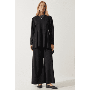 بلوز اسود سادة طويلة