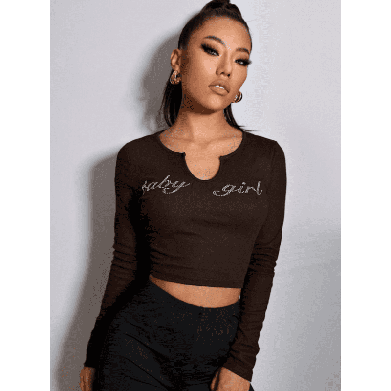 بلوزة بأكمام طويلة نسائي لون أسود