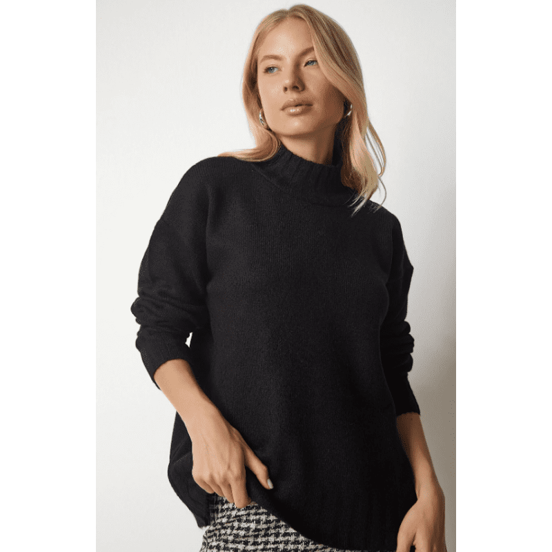 بلوزة ستاتي شتوي لون أسود