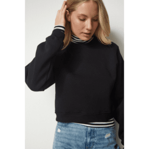 بلوزة ستاتي شتوي لون أسود