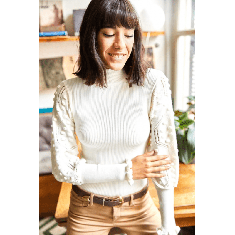 بلوزة ستاتي شتوي لون سكري