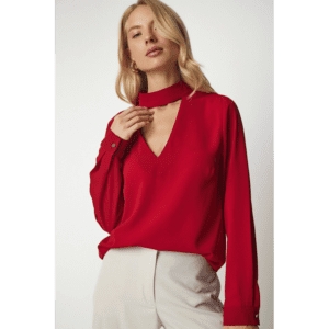 بلوزة ستاتي لون أحمر