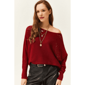 بلوزة ستاتي لون أحمر