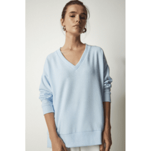 بلوزة ستاتي لون أزرق فاتح