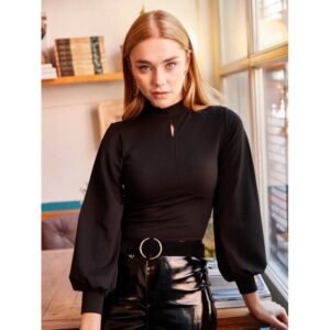 بلوزة ستاتي لون أسود