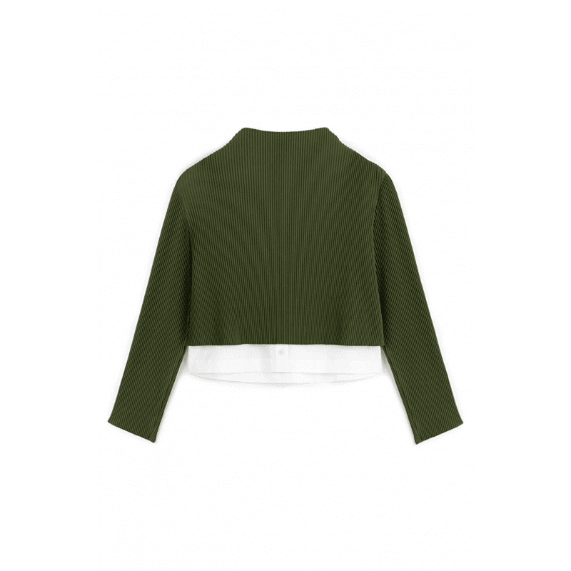 بلوزة ستاتي لون زيتي