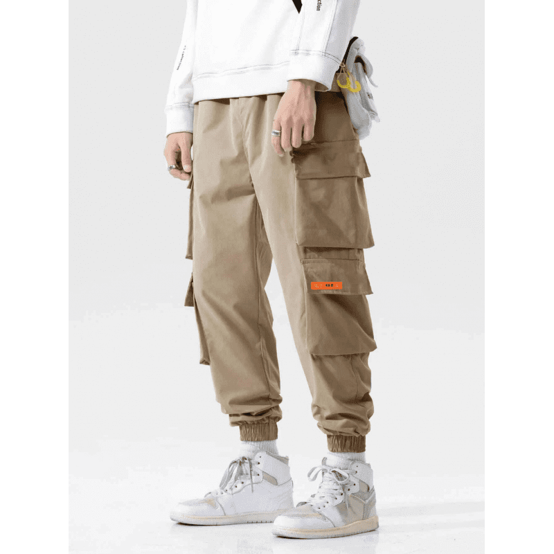 بنطلون بتصميم جيوب ولادي لون بيج