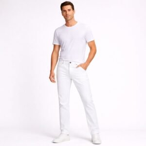 بنطلون جينز رجالي لون ابيض