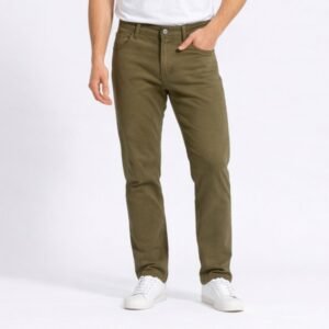 بنطلون جينز رجالي لون زيتي