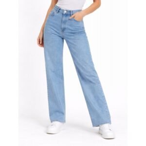 بنطلون جينز ستاتي بوي فريند لون أزرق