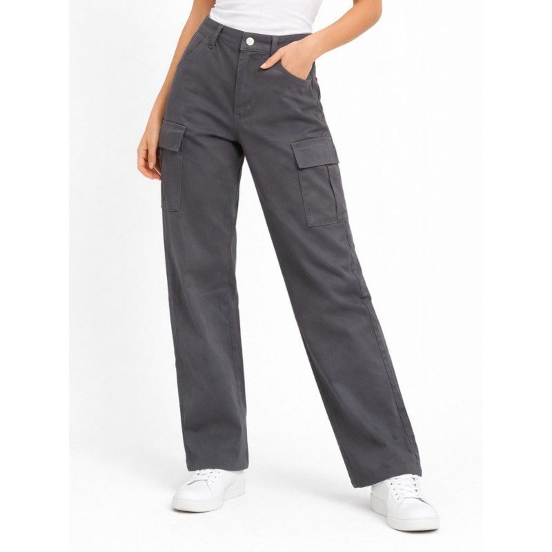 بنطلون ستاتي كارجو لون رمادي